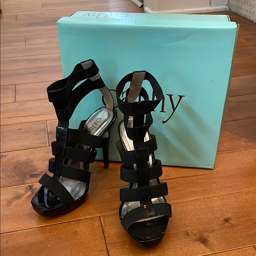 Cathy strappy Black High-Heeled Sandals 7M